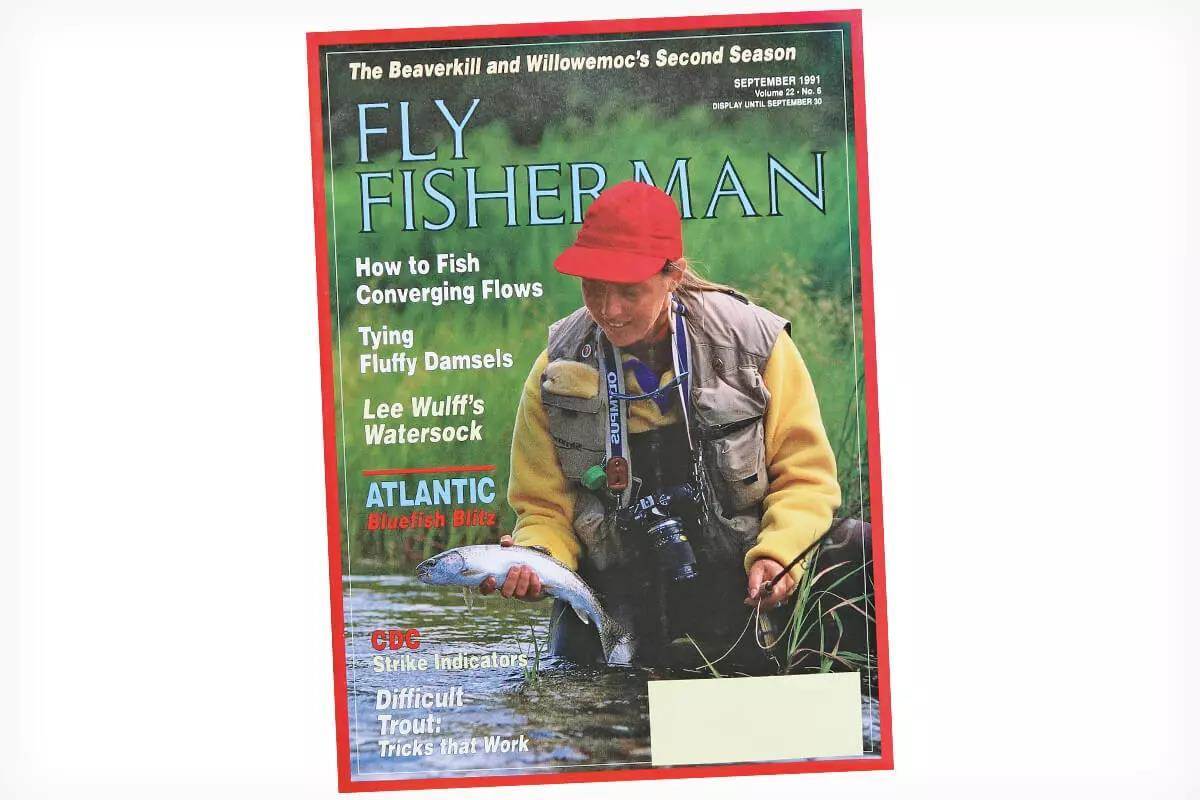 Cover of the September 1991 issue of Fly Fisherman featuring Cathy Beck holding a fish.