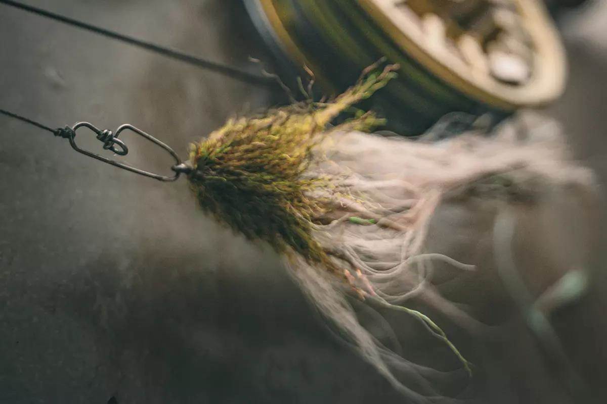 A fly connected to a swivel. 