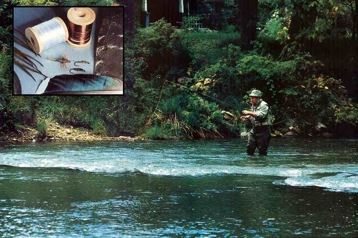 A fly angler high-stick nymphing on a verdant trout stream. 
