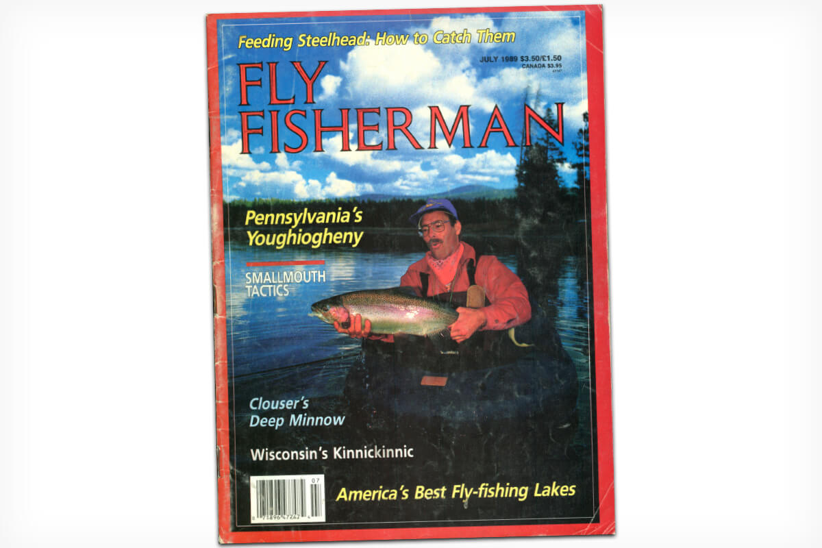 Cover image of the July 1989 issue of Fly Fisherman magazine